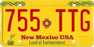 NM license plate 755TTG