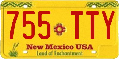 NM license plate 755TTY