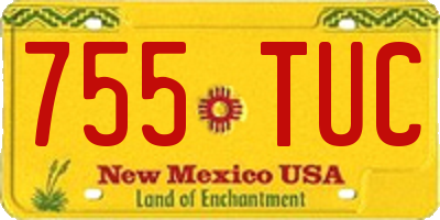 NM license plate 755TUC