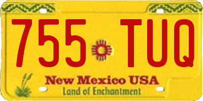 NM license plate 755TUQ