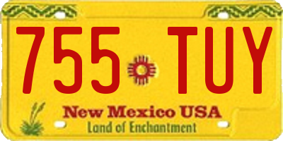 NM license plate 755TUY