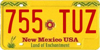 NM license plate 755TUZ