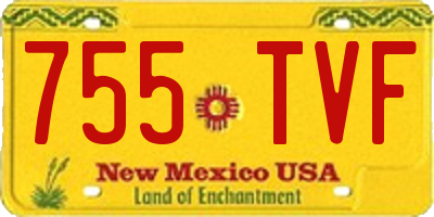 NM license plate 755TVF