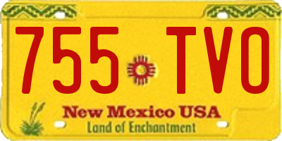 NM license plate 755TVO