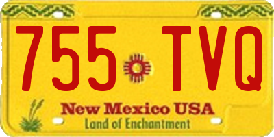 NM license plate 755TVQ