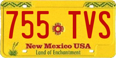NM license plate 755TVS