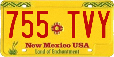 NM license plate 755TVY