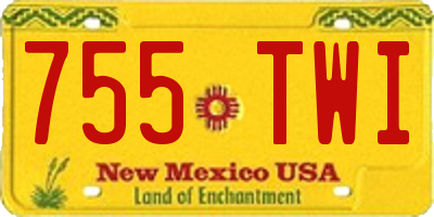 NM license plate 755TWI