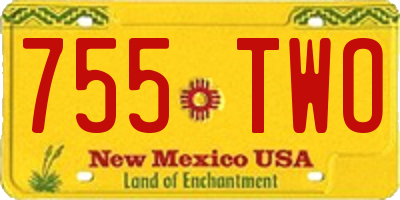NM license plate 755TWO