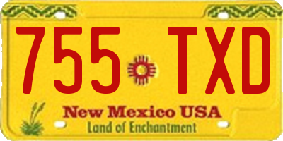 NM license plate 755TXD