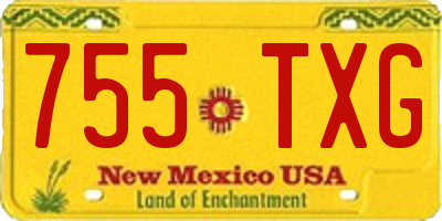 NM license plate 755TXG
