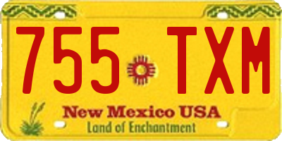 NM license plate 755TXM
