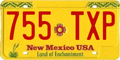 NM license plate 755TXP