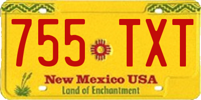 NM license plate 755TXT
