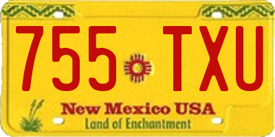 NM license plate 755TXU