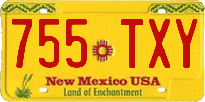 NM license plate 755TXY