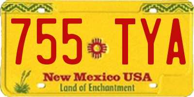 NM license plate 755TYA