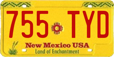 NM license plate 755TYD