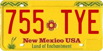 NM license plate 755TYE