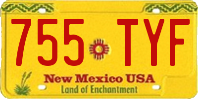 NM license plate 755TYF