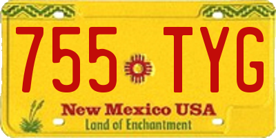 NM license plate 755TYG