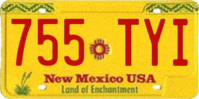 NM license plate 755TYI