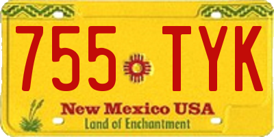 NM license plate 755TYK
