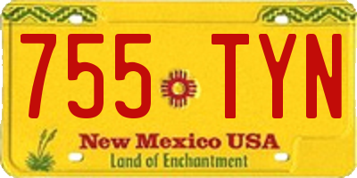 NM license plate 755TYN