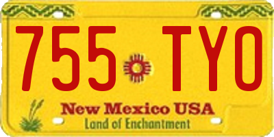 NM license plate 755TYO