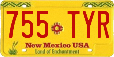 NM license plate 755TYR
