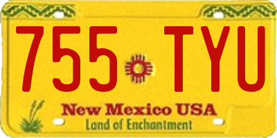 NM license plate 755TYU
