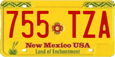 NM license plate 755TZA