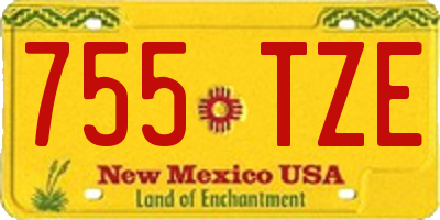 NM license plate 755TZE
