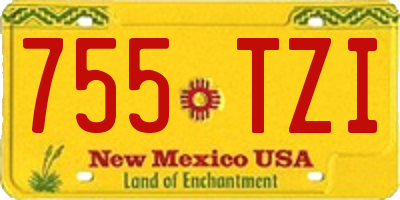 NM license plate 755TZI