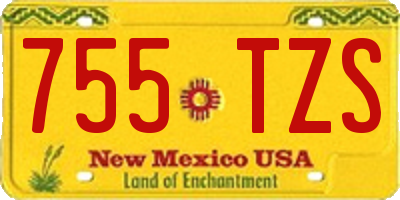 NM license plate 755TZS