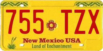 NM license plate 755TZX