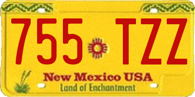 NM license plate 755TZZ