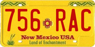 NM license plate 756RAC