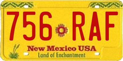 NM license plate 756RAF