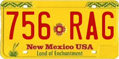 NM license plate 756RAG