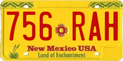 NM license plate 756RAH