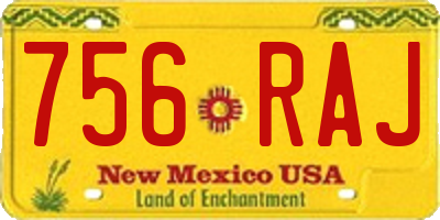 NM license plate 756RAJ