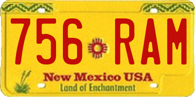 NM license plate 756RAM