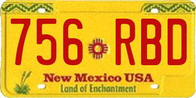NM license plate 756RBD