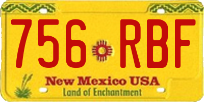 NM license plate 756RBF