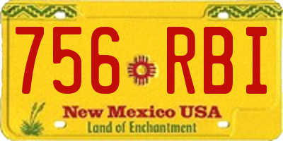 NM license plate 756RBI