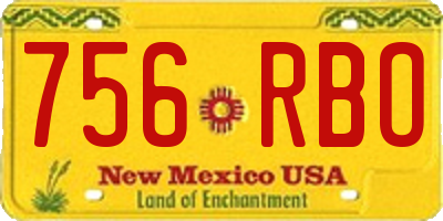 NM license plate 756RBO
