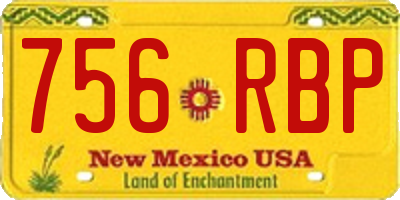 NM license plate 756RBP