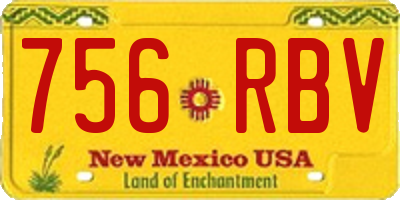 NM license plate 756RBV