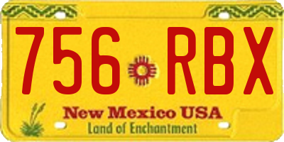 NM license plate 756RBX
